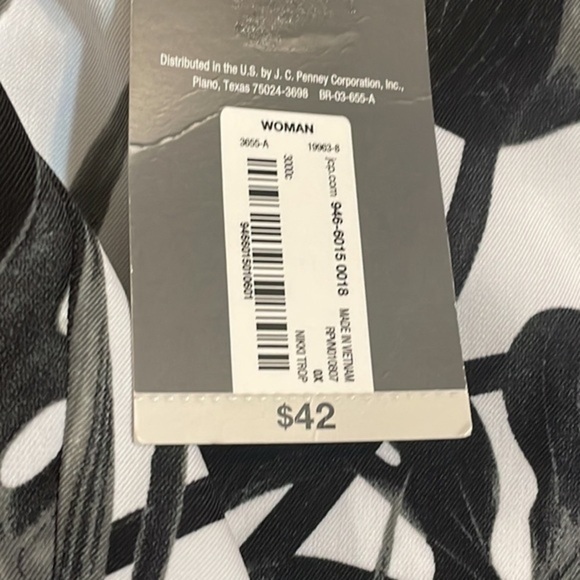 Worthington short NIKKI TROPICAL womenswear size plus OX black white gray NWT - Picture 4 of 7